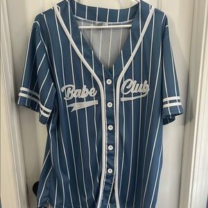 Babe Club Blue Striped Button-Up Shirt